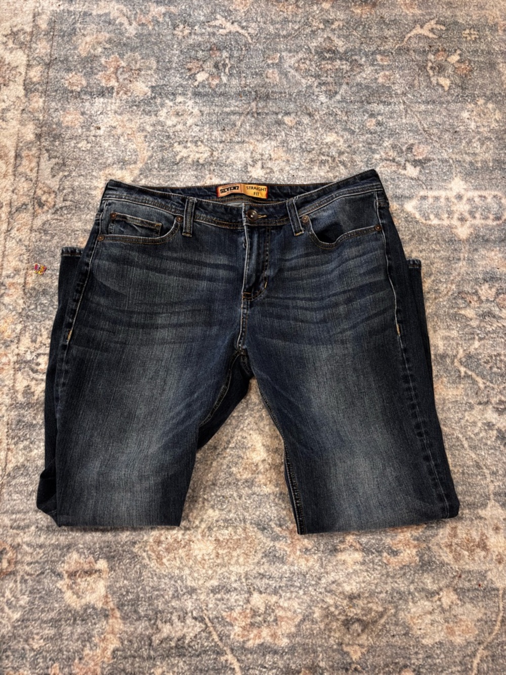 Seven7 Straight Fit Jeans Men’s 36x30 Dark Wash Stretch Denim
